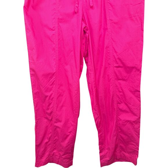 Woman Within 16W Pink Pants 100% Cotton Drawstring Elastic Waist Pockets - Picture 5 of 11